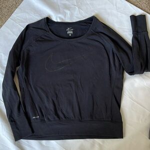 1449- Nike black on black dri-fit long sleeve sweater- medium